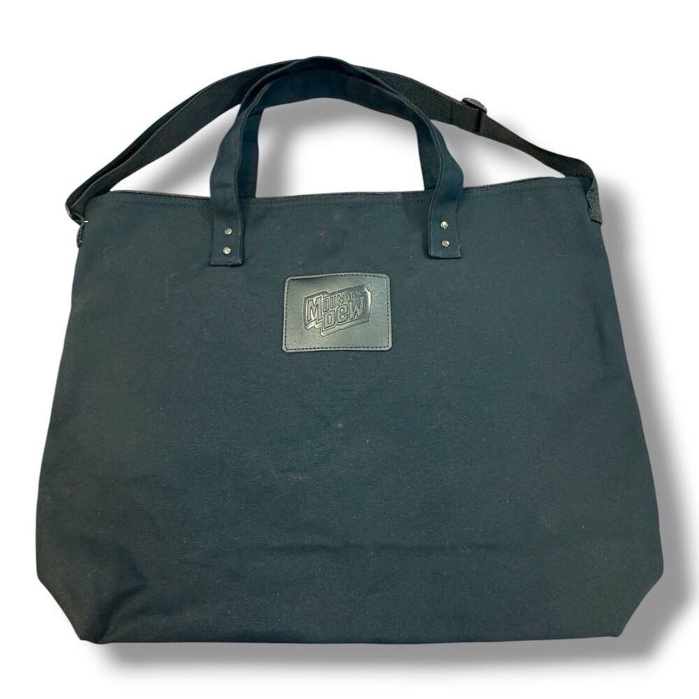 New Mountain Dew Black Tote Bag Colorful Inside - Rare Collectible Soda Pop